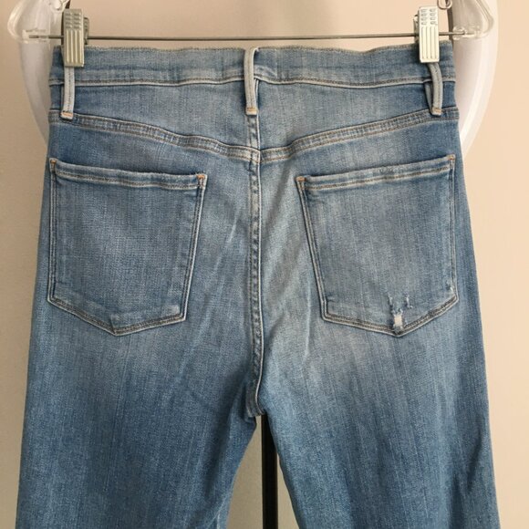 FRAME Denim 5 Pocket Overturn Wash Heritage Le Sylvie Slender Straight Jeans - Picture 10 of 12